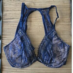 Victoria's Secret Very Sexy Unlined Plunge Halter Bra sz 32DD New